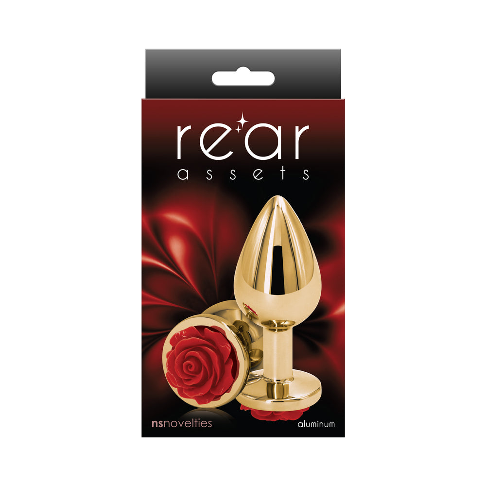 Rear Assets Rose Anal Plug Medium Red